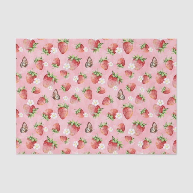 Strawberry with Butterfly Tissue Paper (Front)