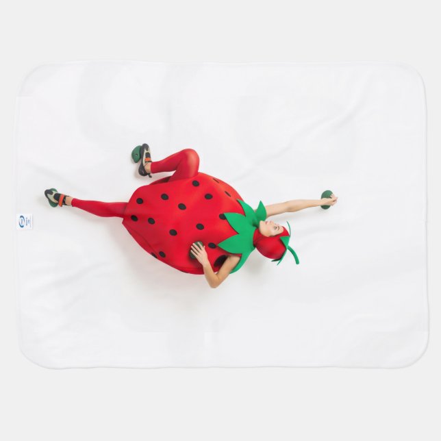 strawberry woman baby blanket (Back Horizontal)