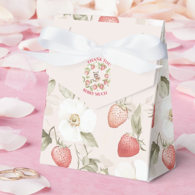 Strawberry Woodland Baby Shower Favor Boxes (Wedding)