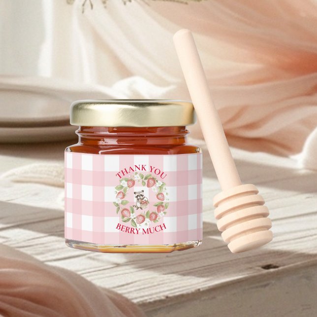 Strawberry Woodland Baby Shower Honey Jar Favors (Creator Uploaded)