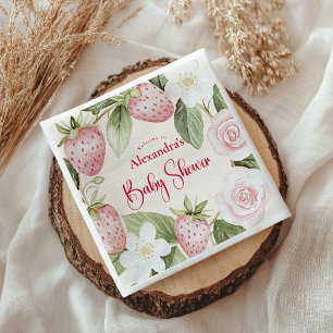 Strawberry Woodland Baby Shower Napkins