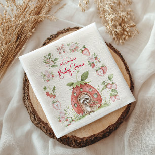 Strawberry Woodland Baby Shower Napkins