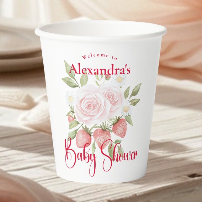Strawberry Woodland Baby Shower Paper Cups (Creator Uploaded)