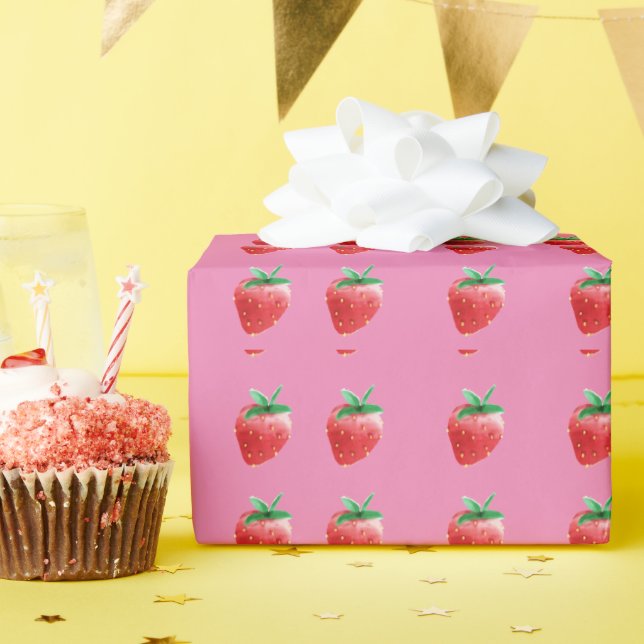 Strawberry  wrapping paper (Birthday Party)