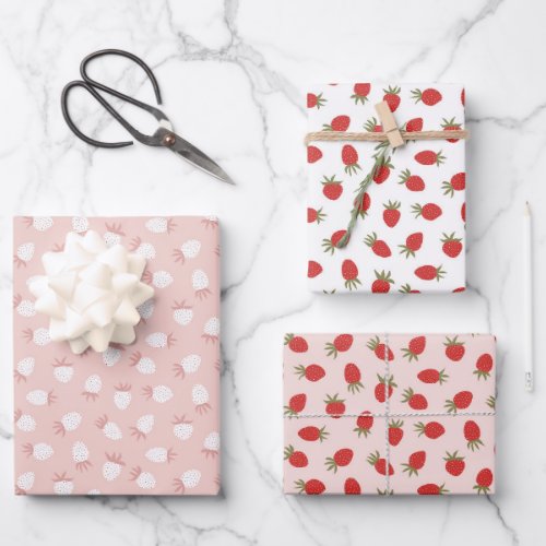 Strawberry Wrapping Paper Set