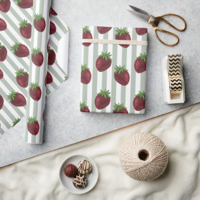 Strawberry Wrapping Paper Sheet