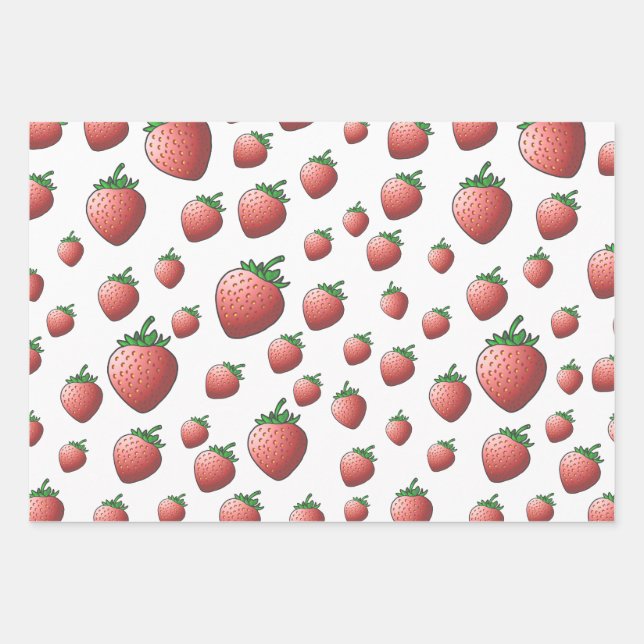 Strawberry Wrapping Paper Sheets (Front)