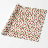 Strawberry Wrapping Paper - White (Unrolled)