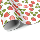 Strawberry Wrapping Paper - White (Roll Corner)