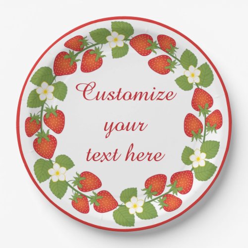 Strawberry Wreath Paper Plate