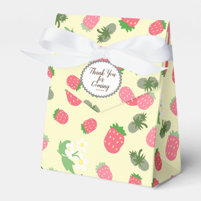 Strawberry Yellow Favor Box (Front Side)