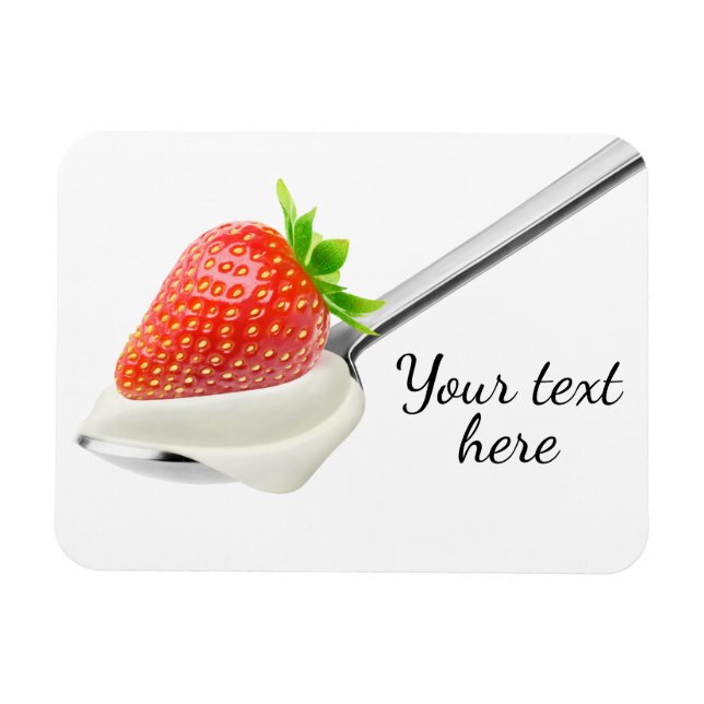 Strawberry yogurt magnet (Horizontal)