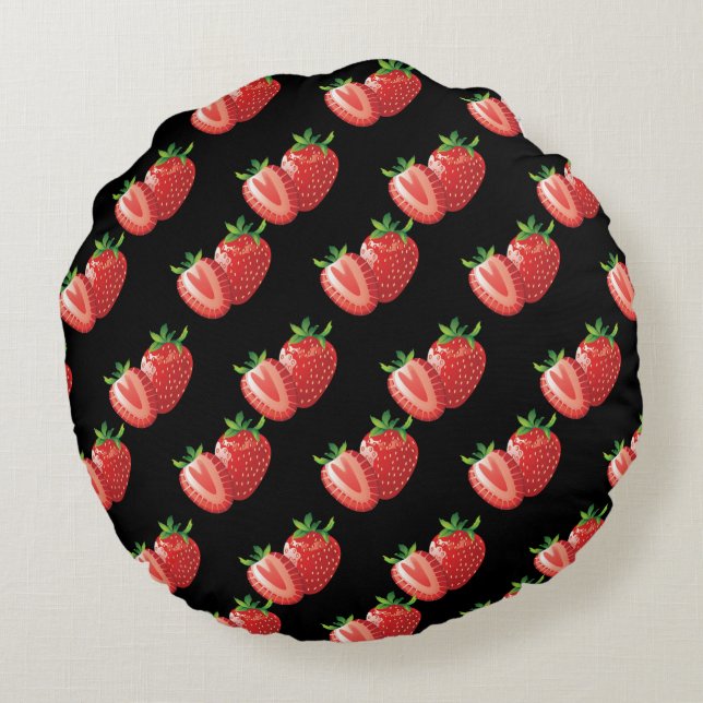 Strawberrys Round Pillow (Back)