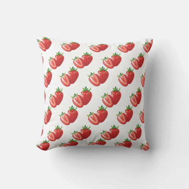 Strawberrys Throw Pillow (Front)
