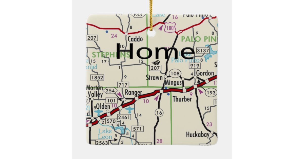 Strawn TX Map Ceramic Ornament Zazzle