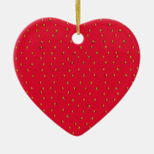 Strawsberry Background red Ceramic Ornament