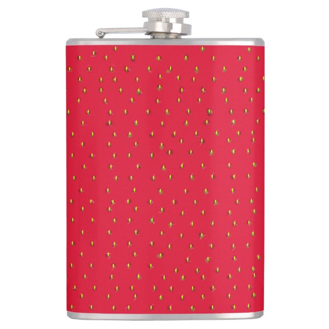 Strawsberry Background red Flask (Front)
