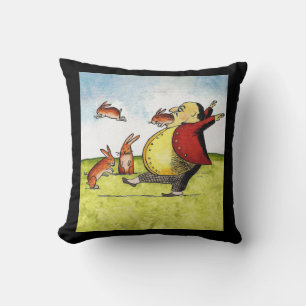 Stray Hares Throw Pillow