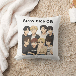 Stray Kids Anime Graphic Throw Pillow