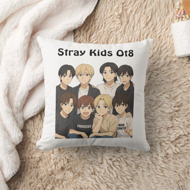 Stray Kids Anime Graphic  Throw Pillow (Blanket)