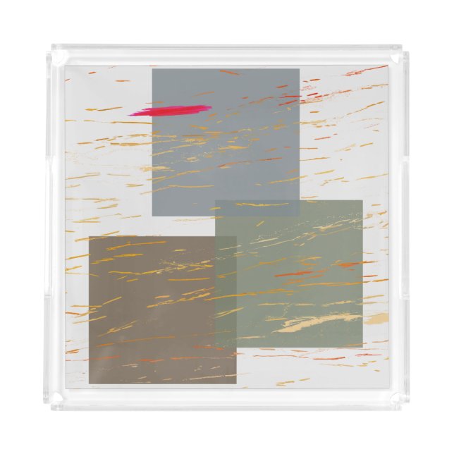Streak Squares Acrylic Tray (Front)