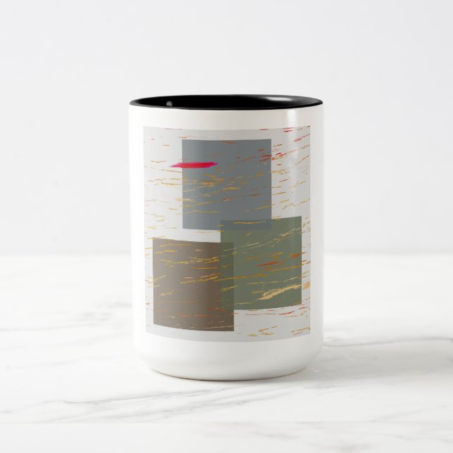 Streak Squares Two-Tone Coffee Mug (Center)