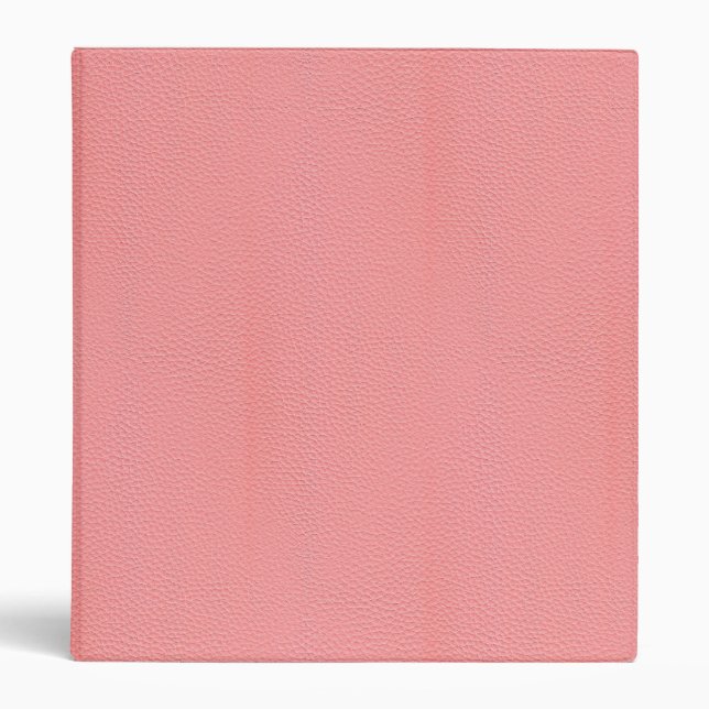 Streaked Pink Leather Grain Look 3 Ring Binder (Front)