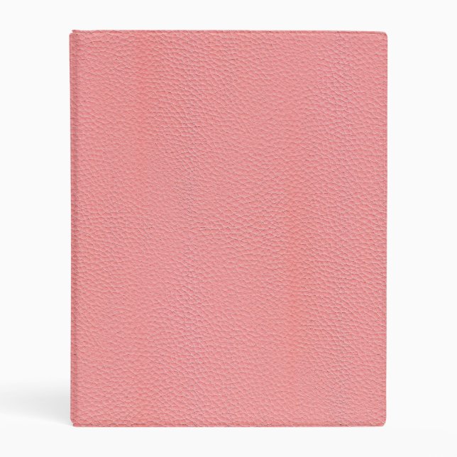Streaked Pink Leather Grain Look Mini Binder (Front)