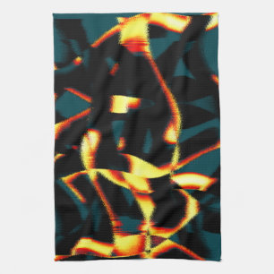 Streaks burnt yellow red looks terry, flawed spray kitchen towel