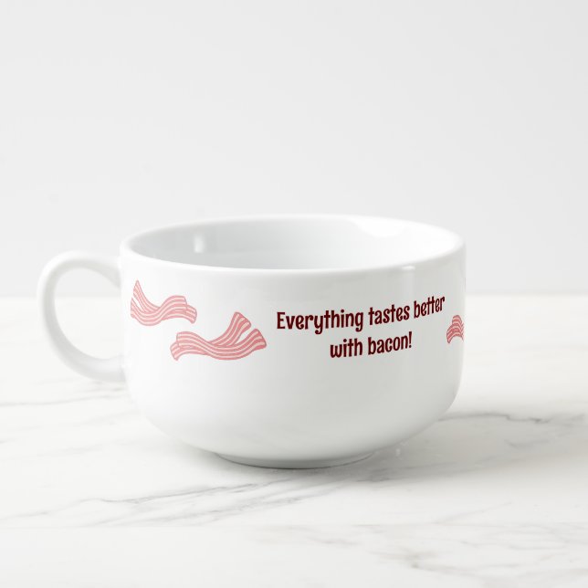 Streaky Bacon Rashers - funny custom food slogan  Soup Mug (Right)
