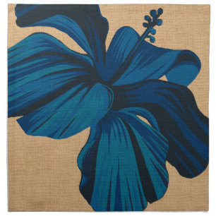 Streaky Hawaiian Hibiscus Faux Linen Napkins