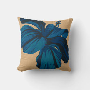 Streaky Hawaiian Hibiscus FauxLinen Square Pillows