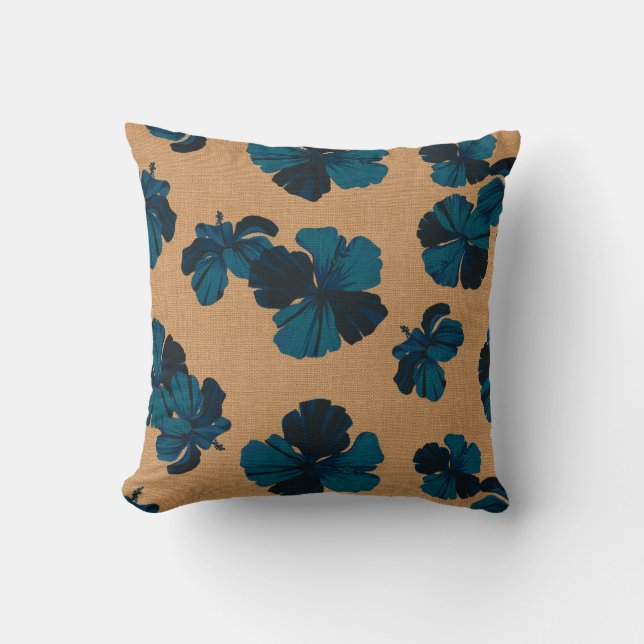 Streaky Hawaiian Hibiscus Reversible Pillows (Front)