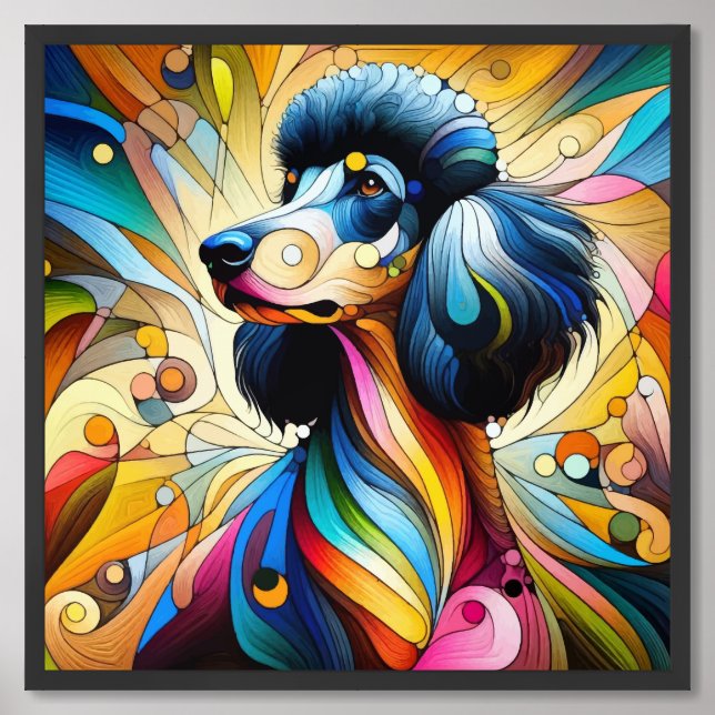 Streaky Poodle Framed Art (Framed Front)