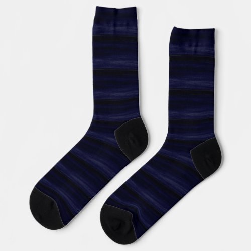 Streaky Royal Blue and Black Stripe Socks