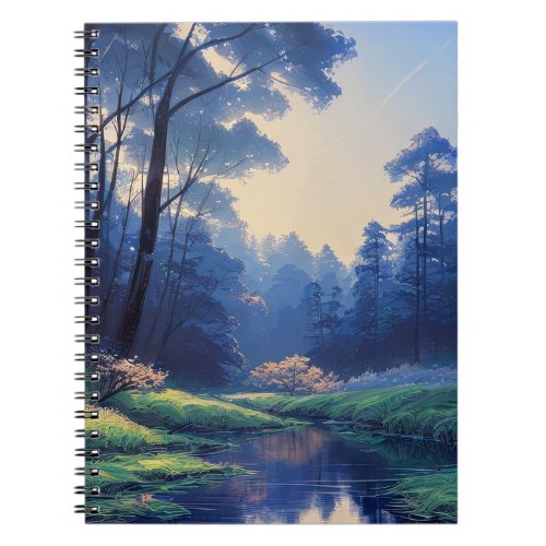 Stream Embraced by a Tranquil Forest Notebook