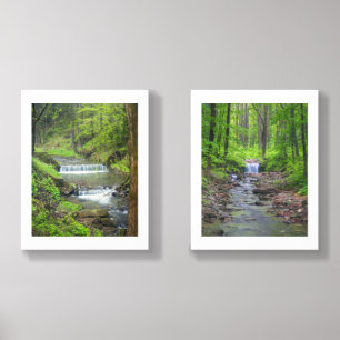 Stream in the spring forest acrylic photo tile