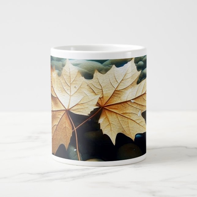Stream Leaves Giant Coffee Mug (Front)