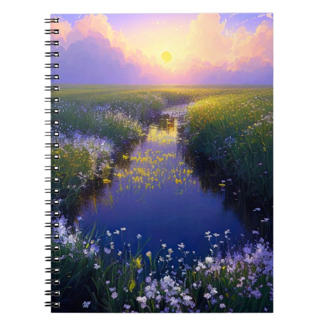 Stream Meandering Through the Green Meadow Notebook (Front)