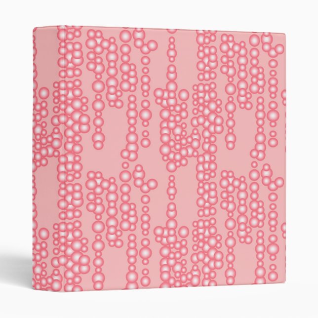 Stream of bubbles, coral pink 3 ring binder (Front/Spine)