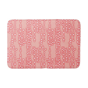 Stream of bubbles, coral pink bath mat