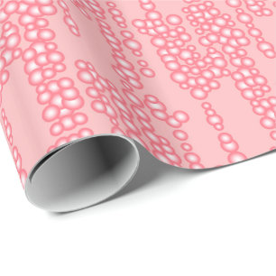 Stream of bubbles, coral pink wrapping paper