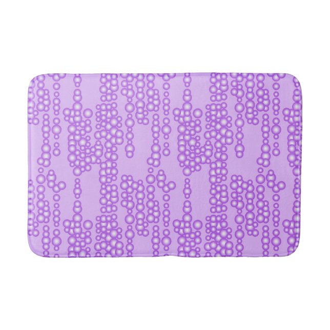 Stream of bubbles, shades of lavender bathroom mat (Front)