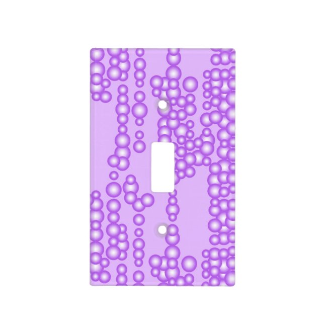 Stream of bubbles, shades of lavender light switch cover (Front)