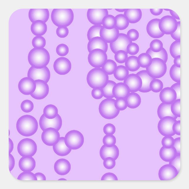 Stream of bubbles, shades of lavender square sticker (Front)
