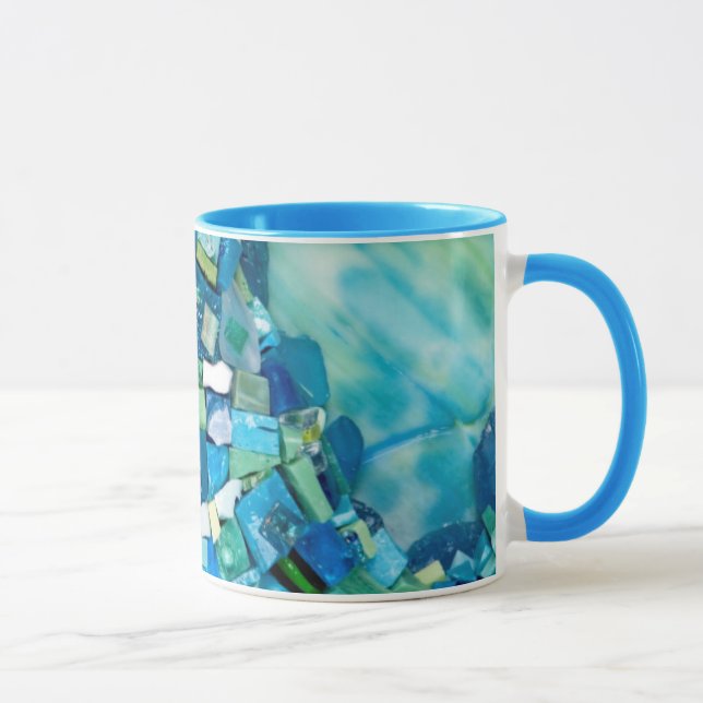 Stream of Life Mixed Media Mosaic Mug (Right)