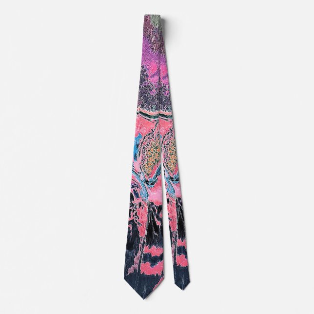 STREAM WATER ABSTRACT   NECK TIE (Front)