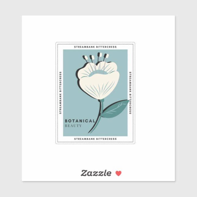 Streambank bittercress white flower sticker (Sheet)