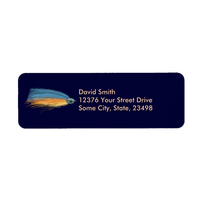 Streamer Fly Fishing Lure Art Custom Return Address Labels