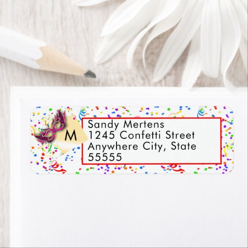 Streamers  Confetti New Yearâs Eve Party Address Label